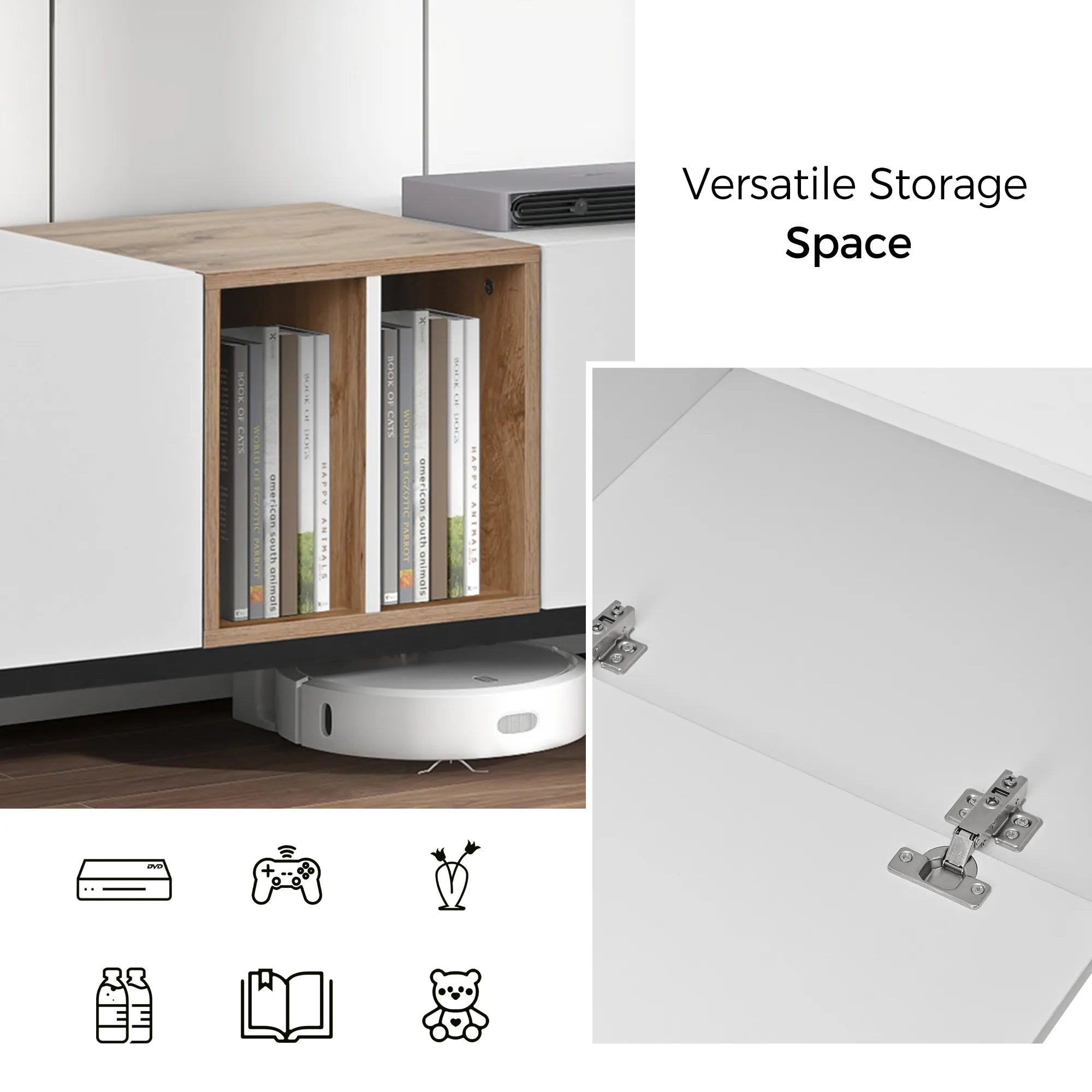 Modern TV Stand Media Console with Large Storage
