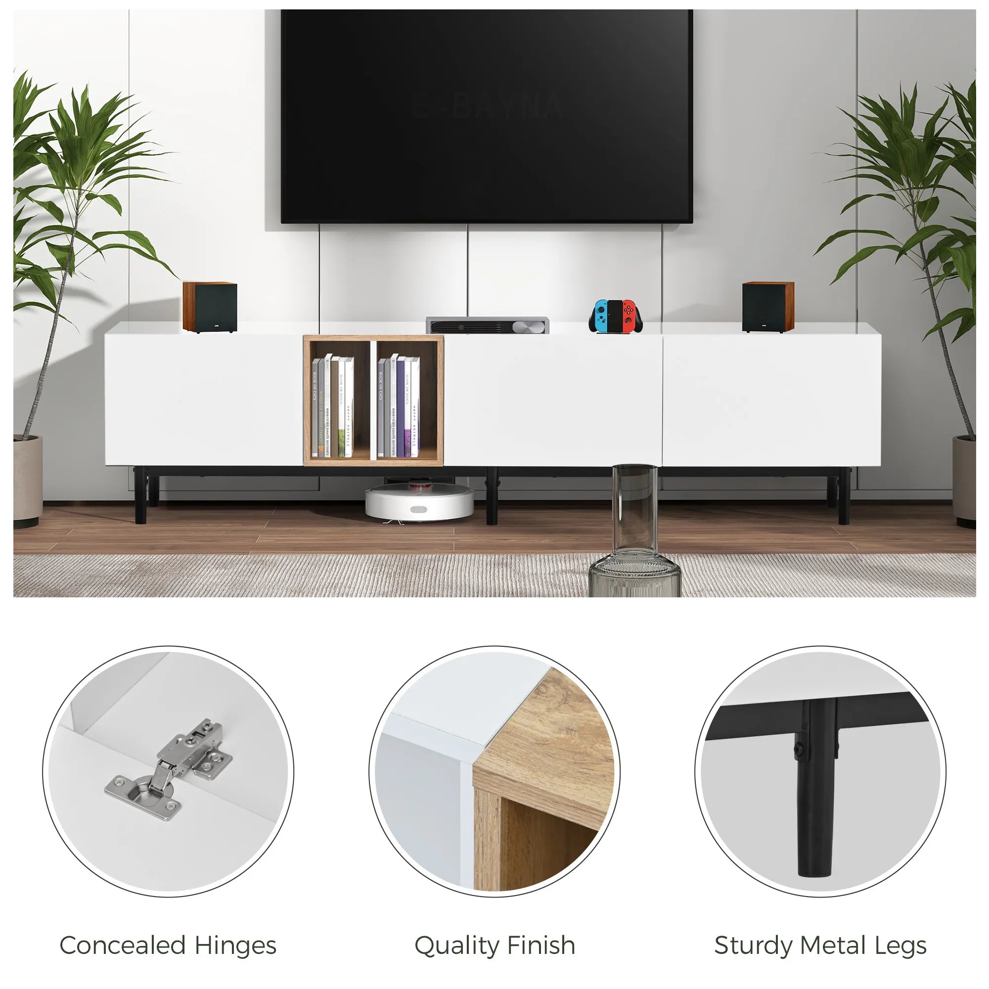 Modern TV Stand Media Console with Large Storage