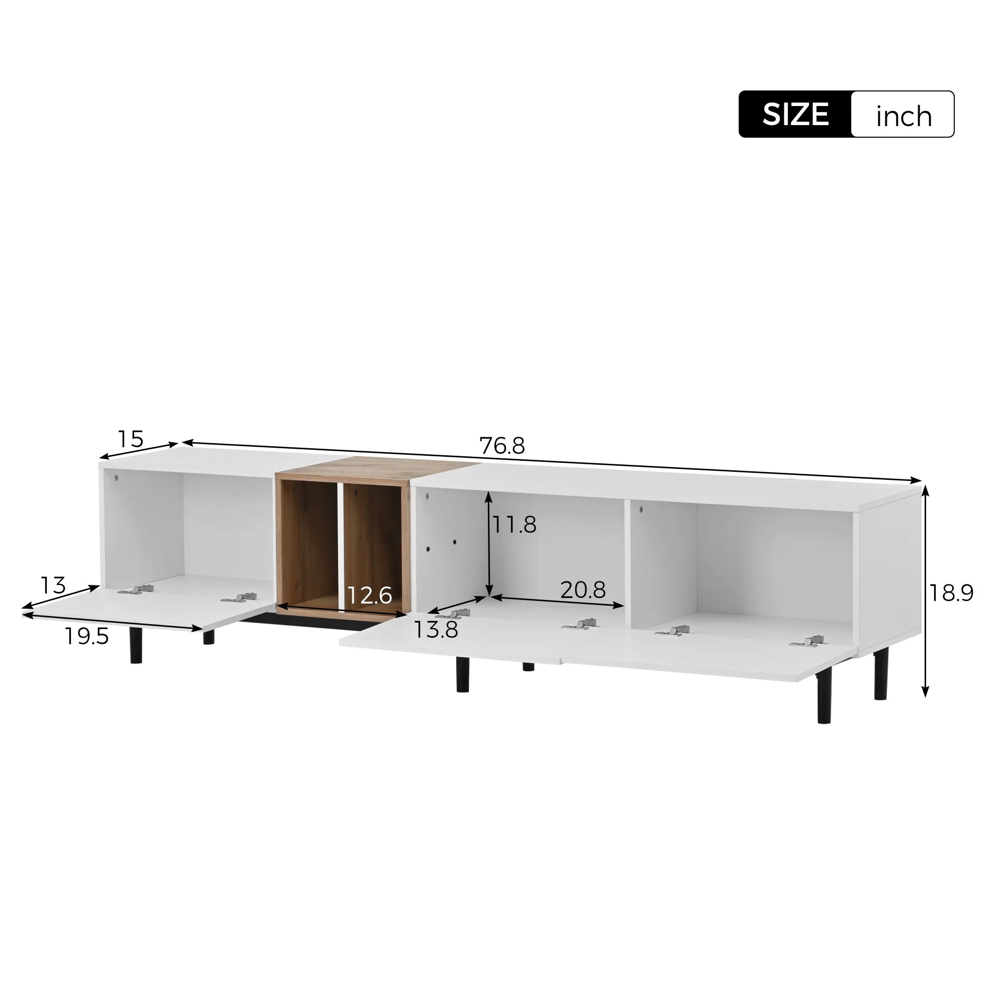 Modern TV Stand Media Console with Large Storage