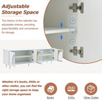 Modern TV Stand with Arch Fluted Glass Doors
