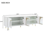 Modern TV Stand with Arch Fluted Glass Doors