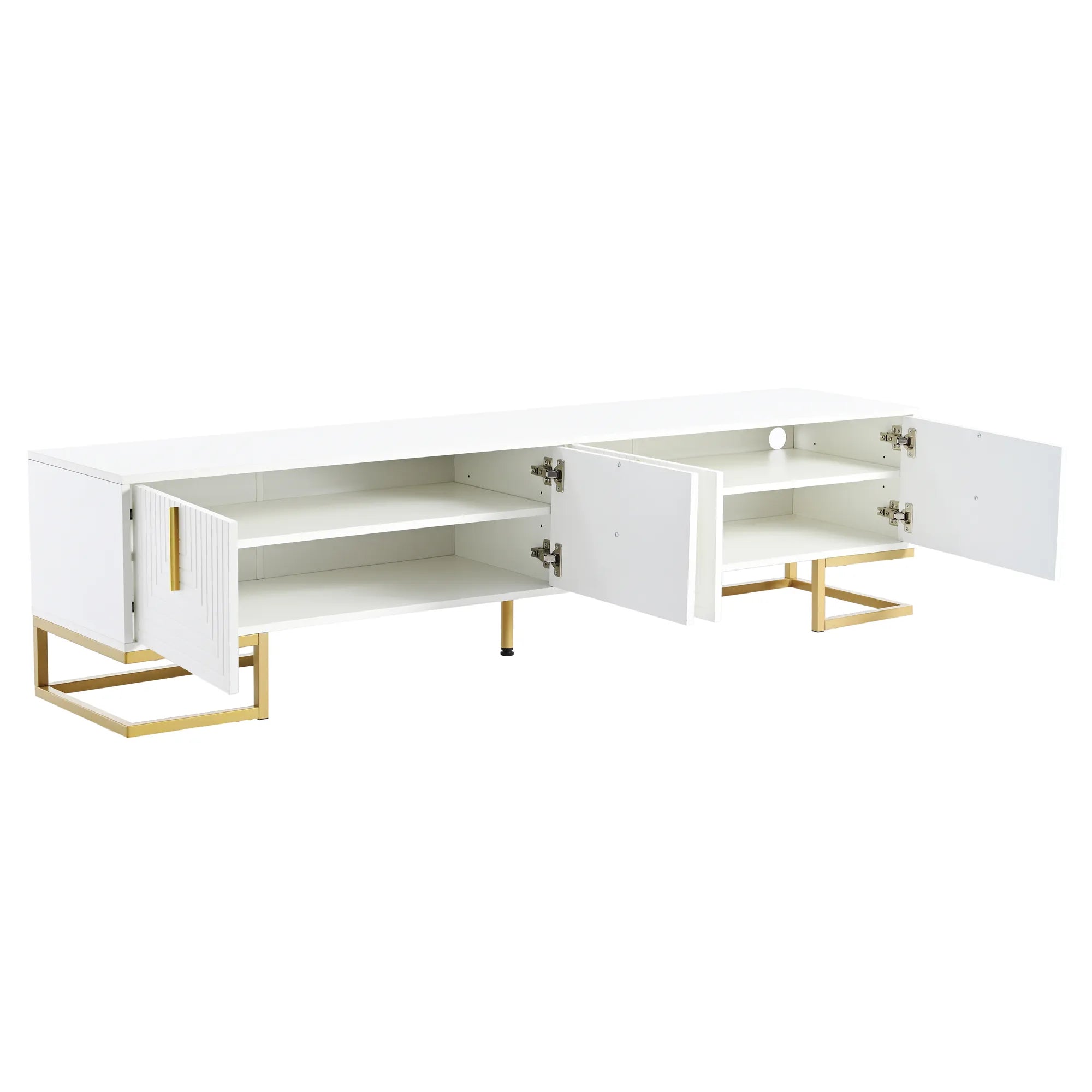 Modern TV Stand with Geometric Lines