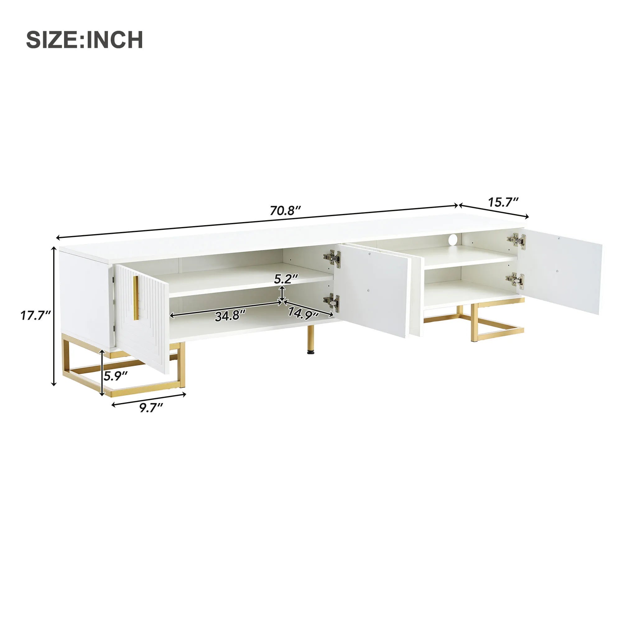 Modern TV Stand with Geometric Lines