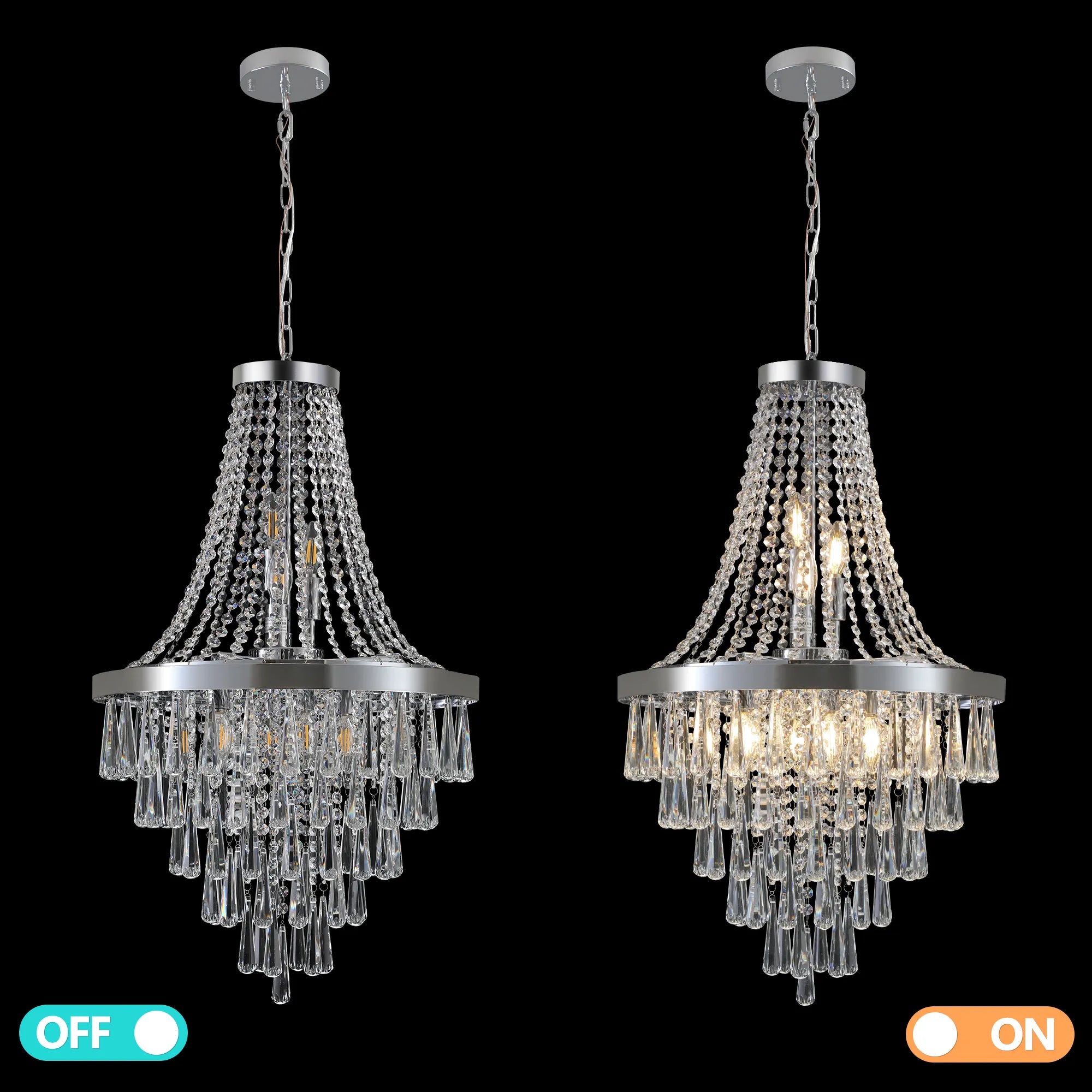 Modern Tiered Crystal Chandelier