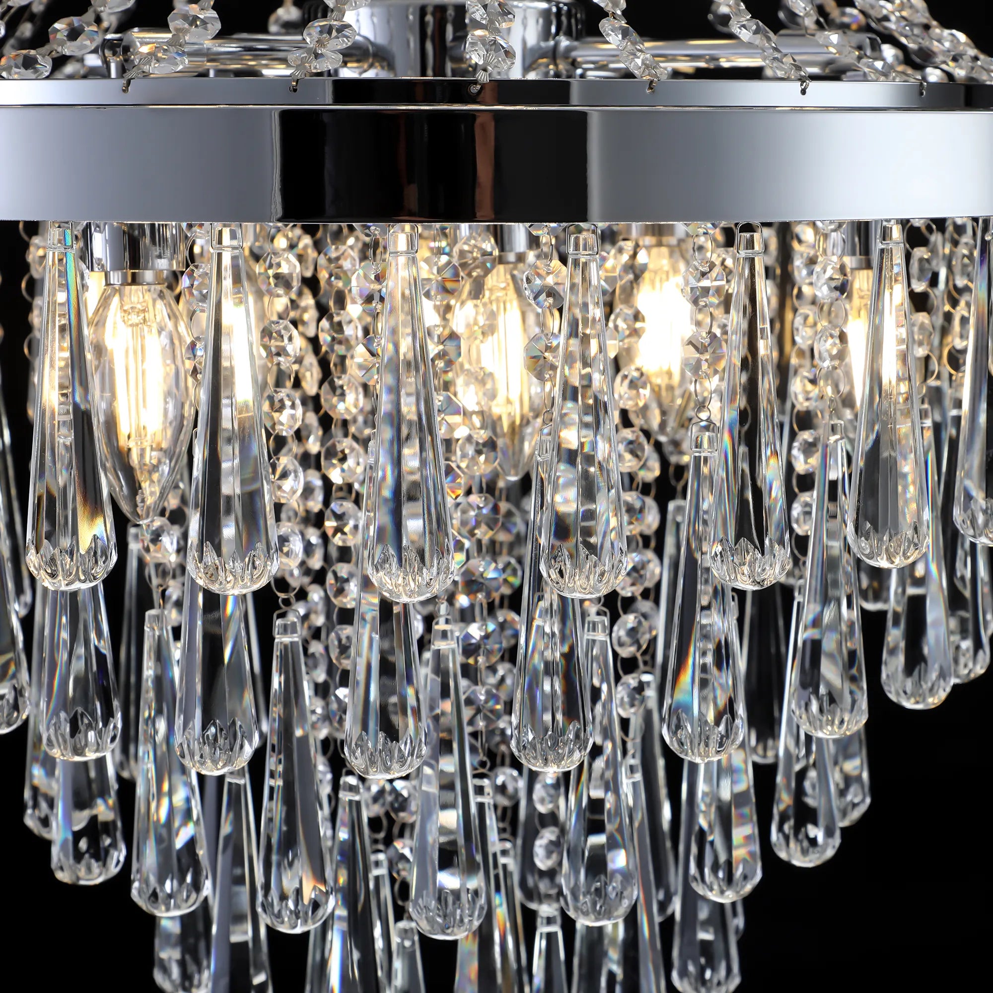 Modern Tiered Crystal Chandelier