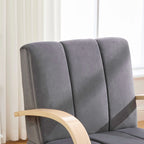 Modern Velvet 360° Swivel Accent Chair with Wood Armrests