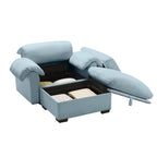 Modern Velvet Cloud Comfort Accent Chair with Ottoman & Storage