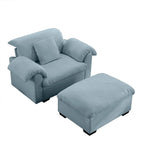 Modern Velvet Cloud Comfort Accent Chair with Ottoman & Storage