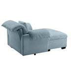 Modern Velvet Cloud Comfort Accent Chair with Ottoman & Storage
