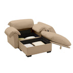 Modern Velvet Cloud Comfort Accent Chair with Ottoman & Storage