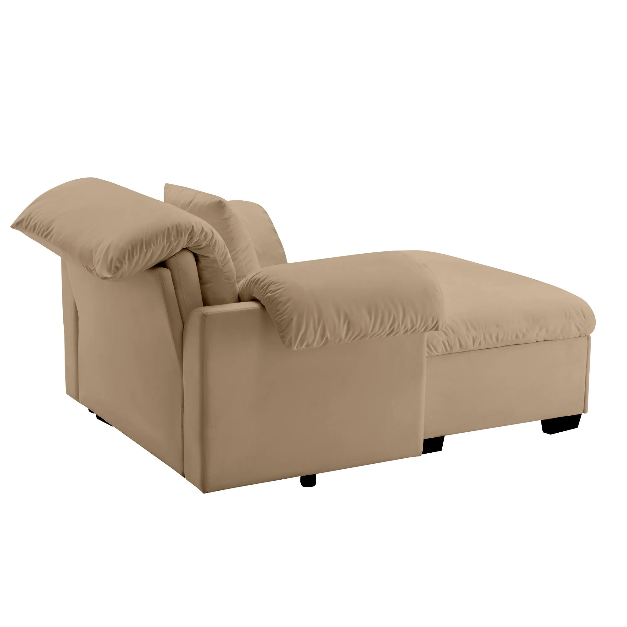 Modern Velvet Cloud Comfort Accent Chair with Ottoman & Storage