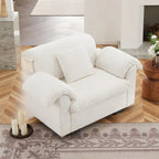 Modern Velvet Cloud Comfort Accent Chair with Ottoman & Storage