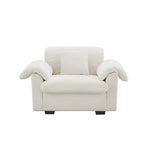 Modern Velvet Cloud Comfort Accent Chair with Ottoman & Storage