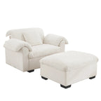 Modern Velvet Cloud Comfort Accent Chair with Ottoman & Storage