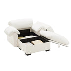Modern Velvet Cloud Comfort Accent Chair with Ottoman & Storage