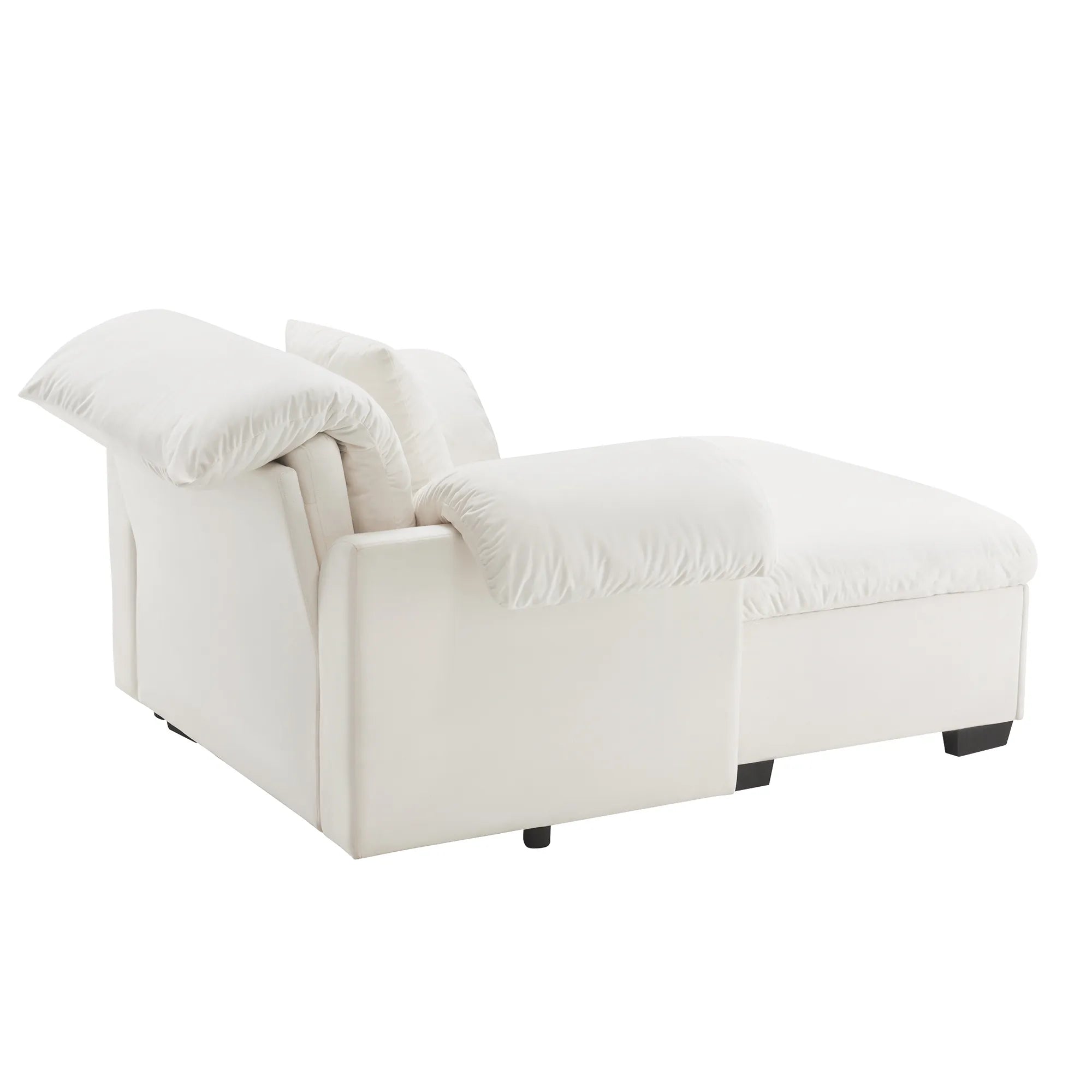Modern Velvet Cloud Comfort Accent Chair with Ottoman & Storage