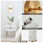 Modern Vertical Wall Sconce Set of 2, Imitation Marble Design