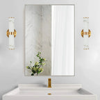 Modern Vertical Wall Sconce Set of 2, Imitation Marble Design