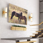 Modern Vertical Wall Sconce Set of 2, Imitation Marble Design