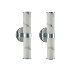 Modern Vertical Wall Sconce Set of 2, Imitation Marble Design