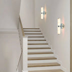 Modern Vertical Wall Sconce Set of 2, Imitation Marble Design