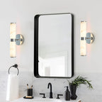 Modern Vertical Wall Sconce Set of 2, Imitation Marble Design