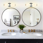 Modern Vertical Wall Sconce Set of 2, Imitation Marble Design