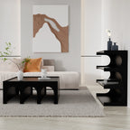 Multifunctional 4-Tier Bookcase Shelf and Coffee Table