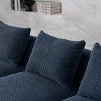 Navy Blue Modern Modular Sofa with Chaise and Ottoman