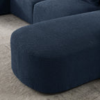 Navy Blue Modern Modular Sofa with Chaise and Ottoman