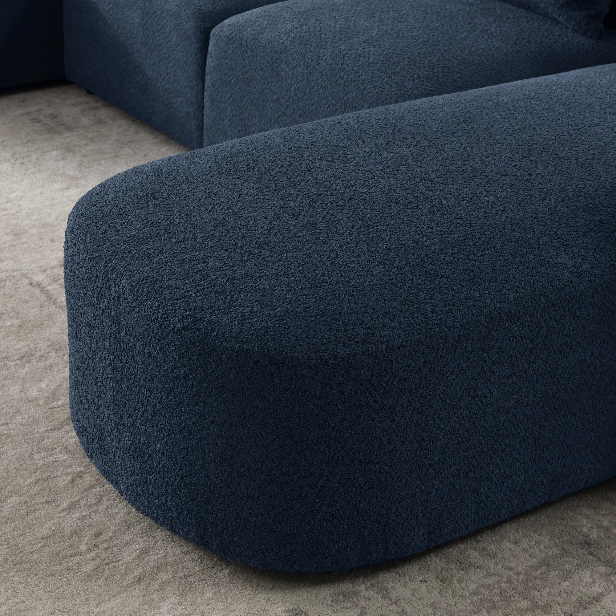 Navy Blue Modern Modular Sofa with Chaise and Ottoman