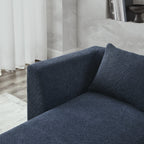 Navy Blue Modern Modular Sofa with Chaise and Ottoman