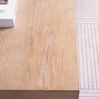 Ornate Farmhouse Coffee Table with Carved Base