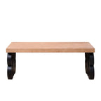 Ornate Farmhouse Coffee Table with Carved Base