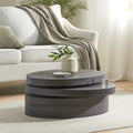 Oval Shape Modern Coffee Table with Rotating Top