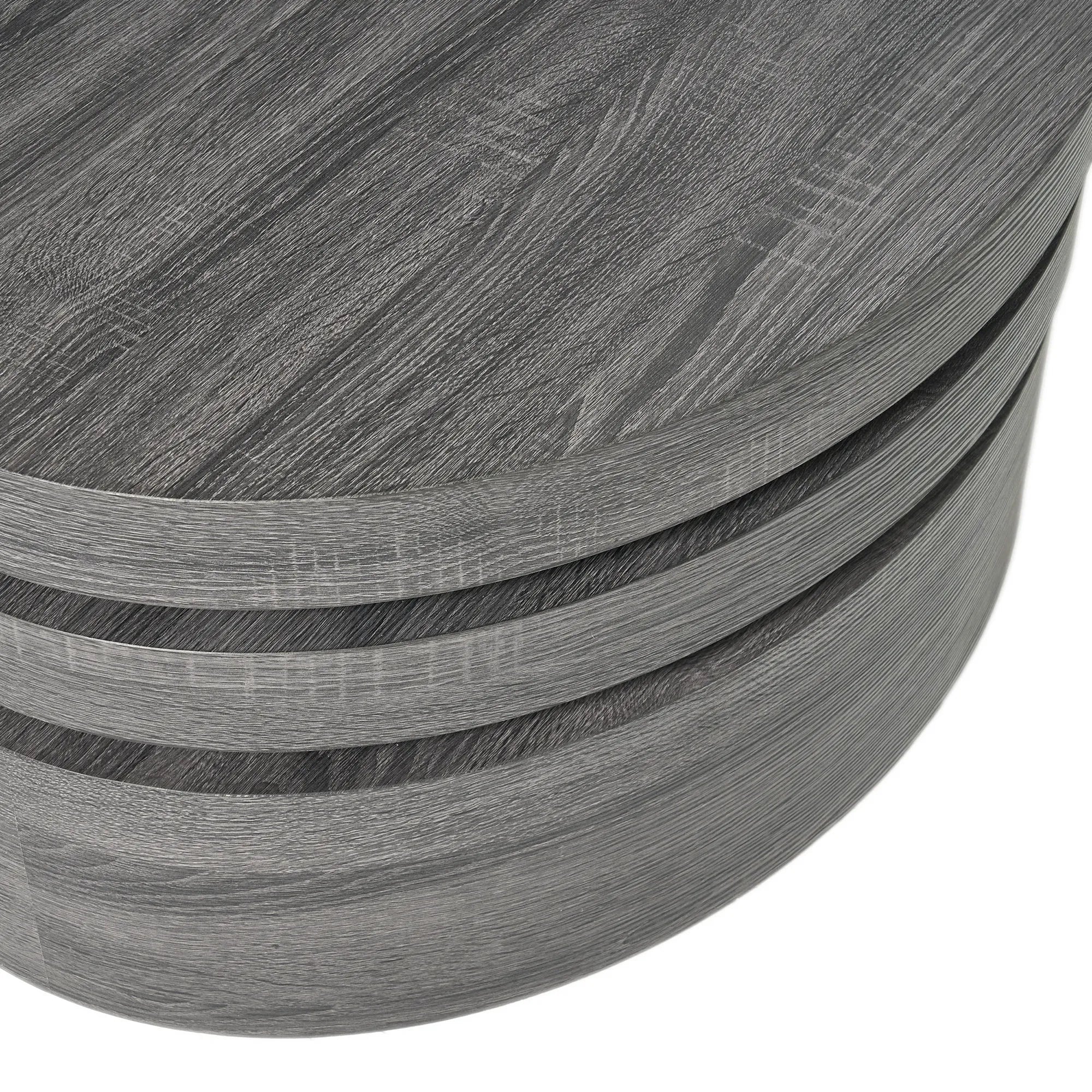 Oval Shape Modern Coffee Table with Rotating Top