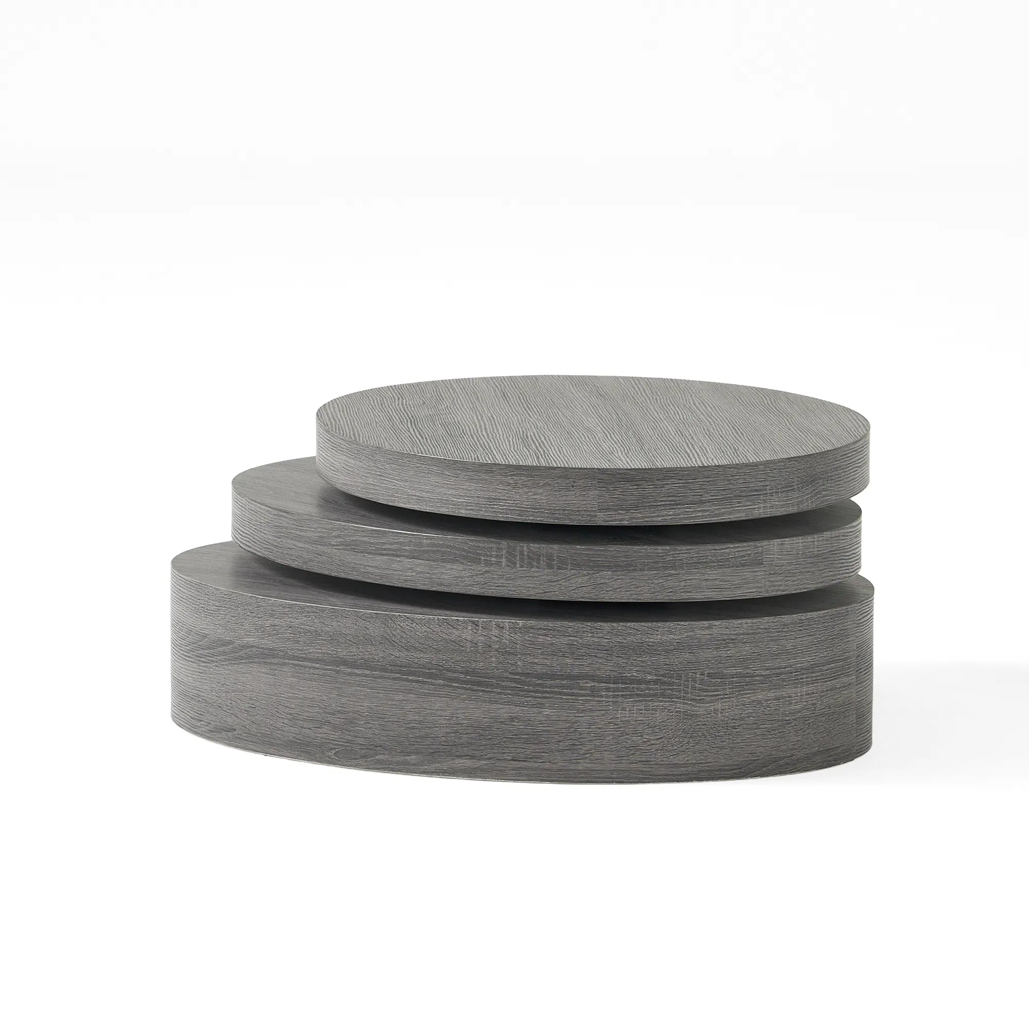 Oval Shape Modern Coffee Table with Rotating Top
