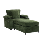 Oversized Chenille Accent Chair with Ottoman