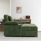Oversized Chenille Accent Chair with Ottoman