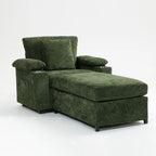 Oversized Chenille Accent Chair with Ottoman