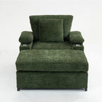Oversized Chenille Accent Chair with Ottoman