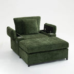 Oversized Chenille Accent Chair with Ottoman