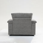 Oversized Chenille Accent Chair with Ottoman