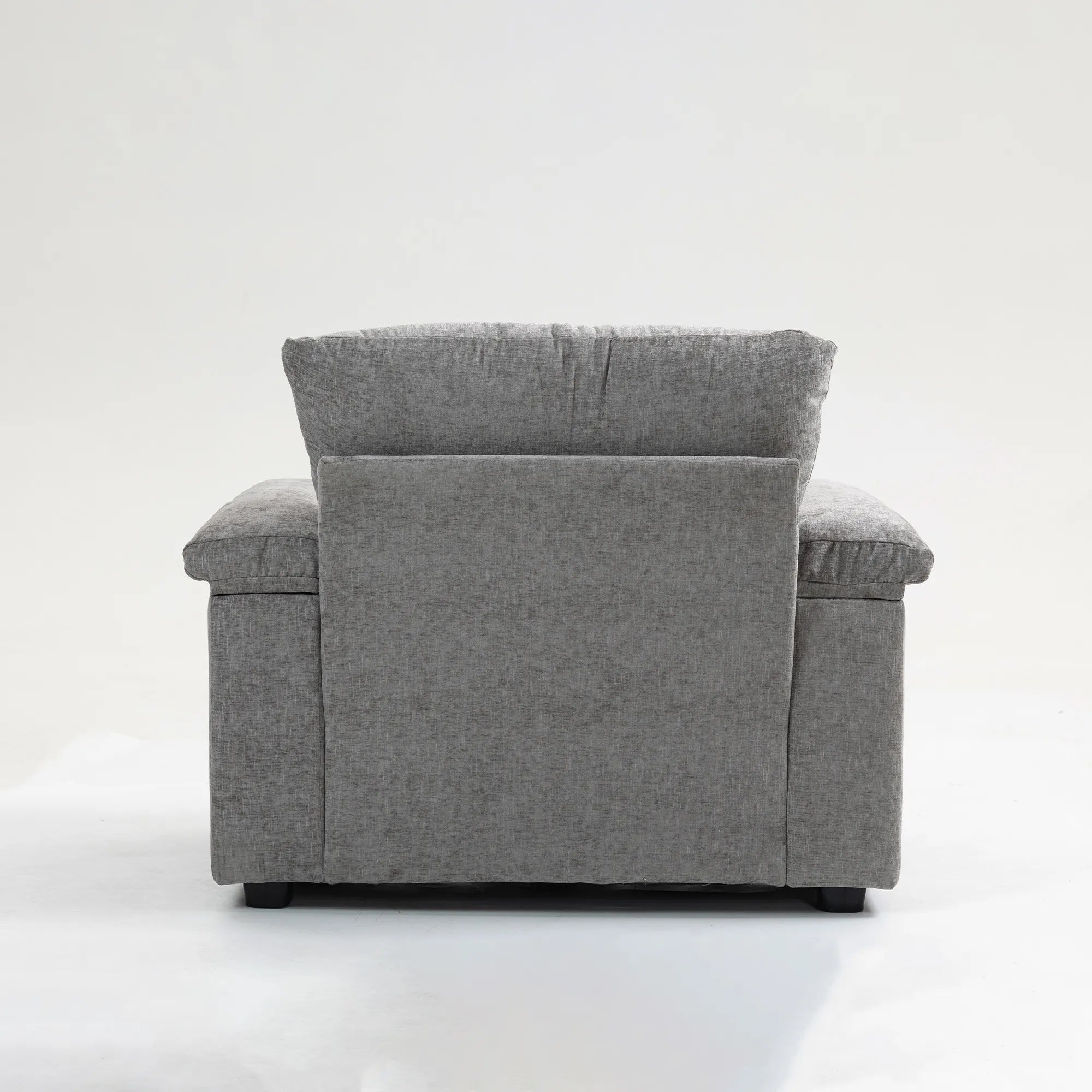 Oversized Chenille Accent Chair with Ottoman