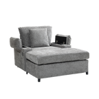 Oversized Chenille Accent Chair with Ottoman