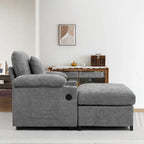 Oversized Chenille Accent Chair with Ottoman