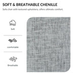 Oversized Chenille Accent Chair with Ottoman