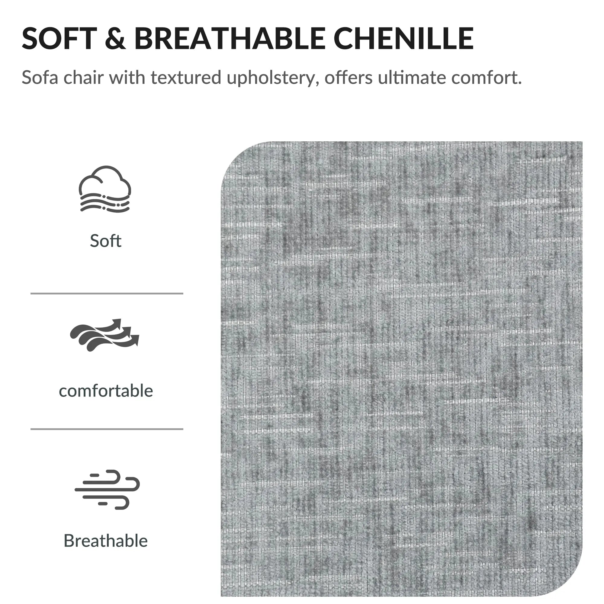 Oversized Chenille Accent Chair with Ottoman