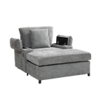 Oversized Chenille Accent Chair with Ottoman
