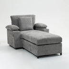 Oversized Chenille Accent Chair with Ottoman